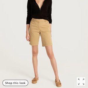 J.Crew 10" bermuda stretch chino short, honey brown, size 12